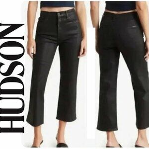 Hudson Noa High Rise Straight Crop Coated Black Jeans NEW WITH TAGS SIZE…